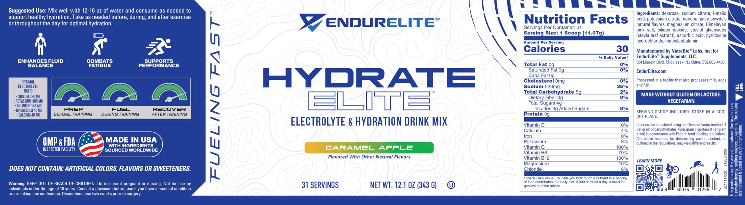 EndurElite Hydrate Elite, uso diario para actividades de alta intensidad.