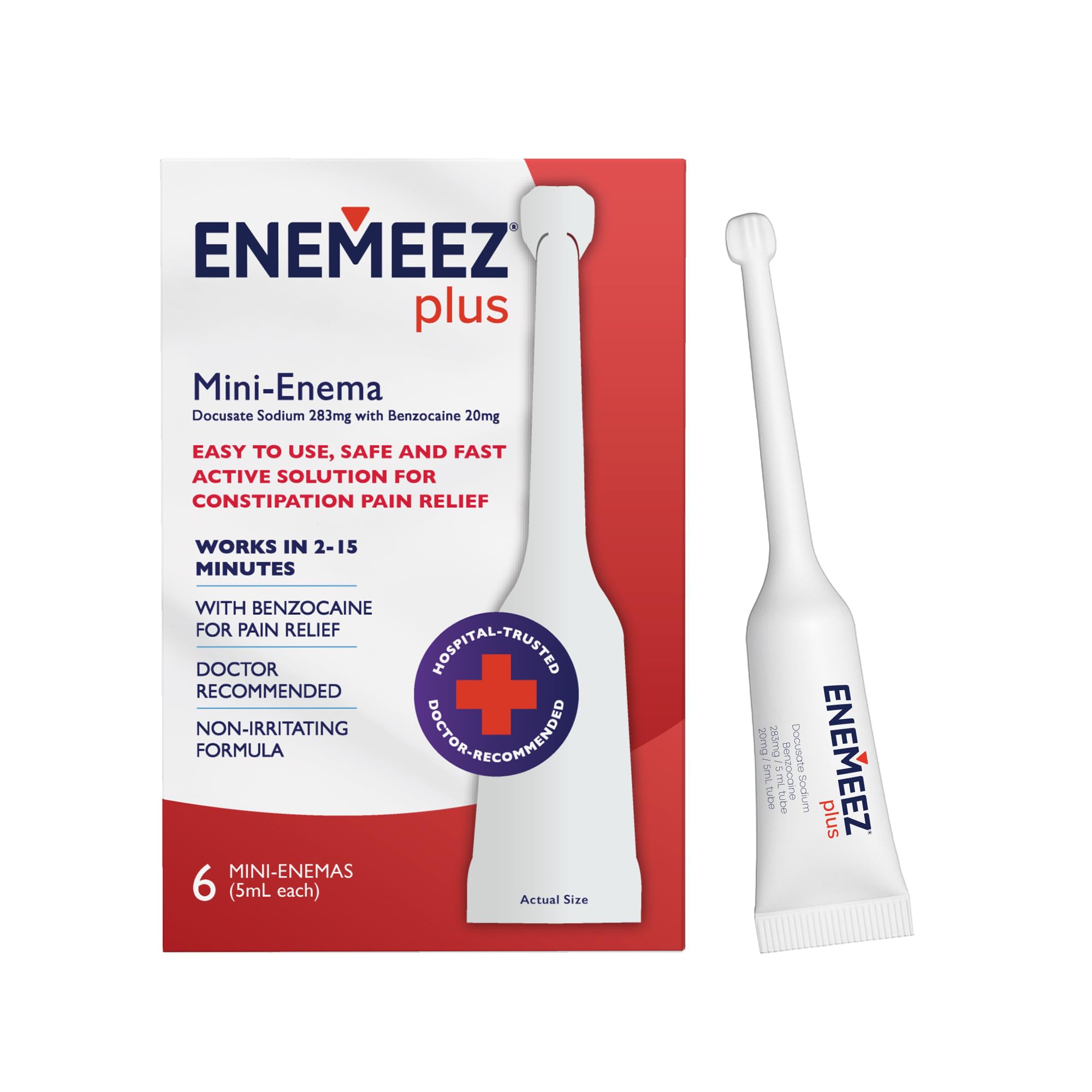 Enemeez Plus Mini-Enemas uso rectal 5ml para alivio rápido del estreñimiento en adultos.