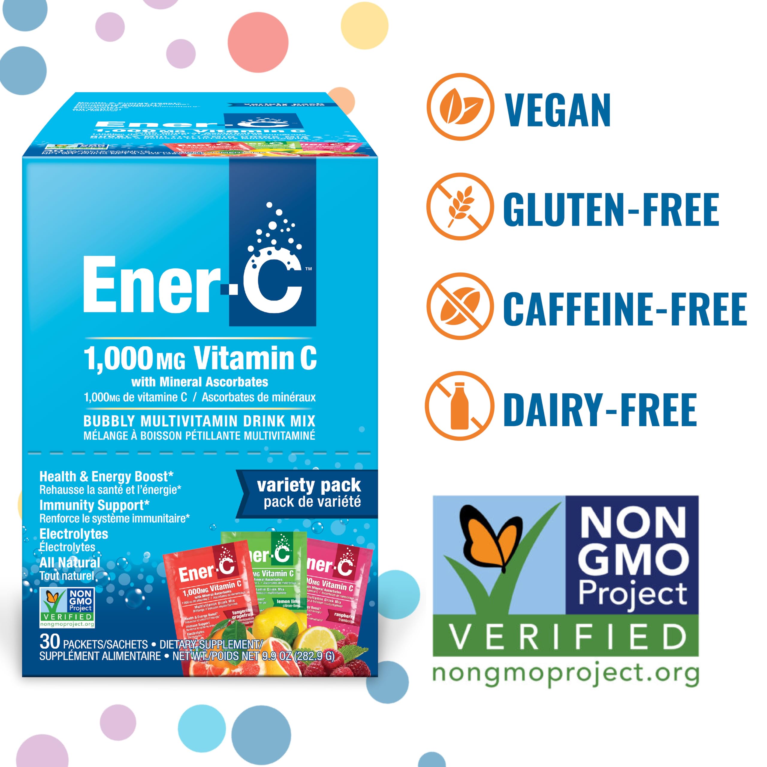 Ener-C hidratación sobres sabor natural para agua y vitalidad.