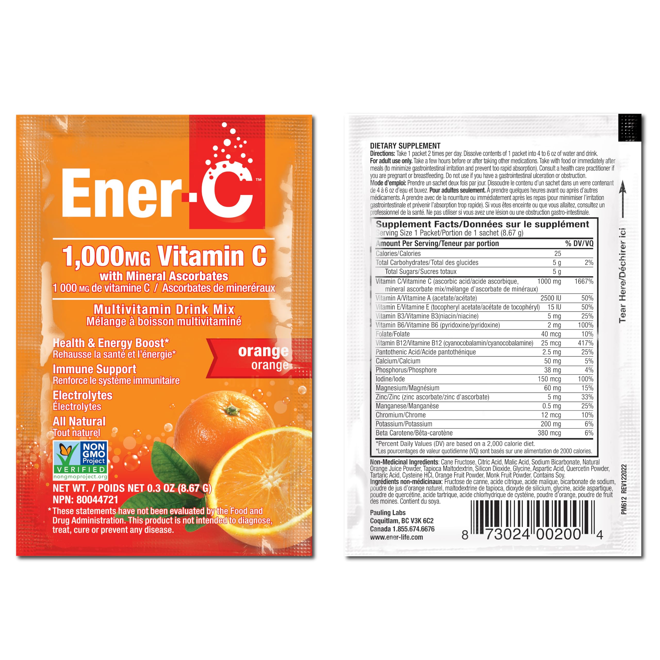 Preparación casera de Ener-C para consumo diario.