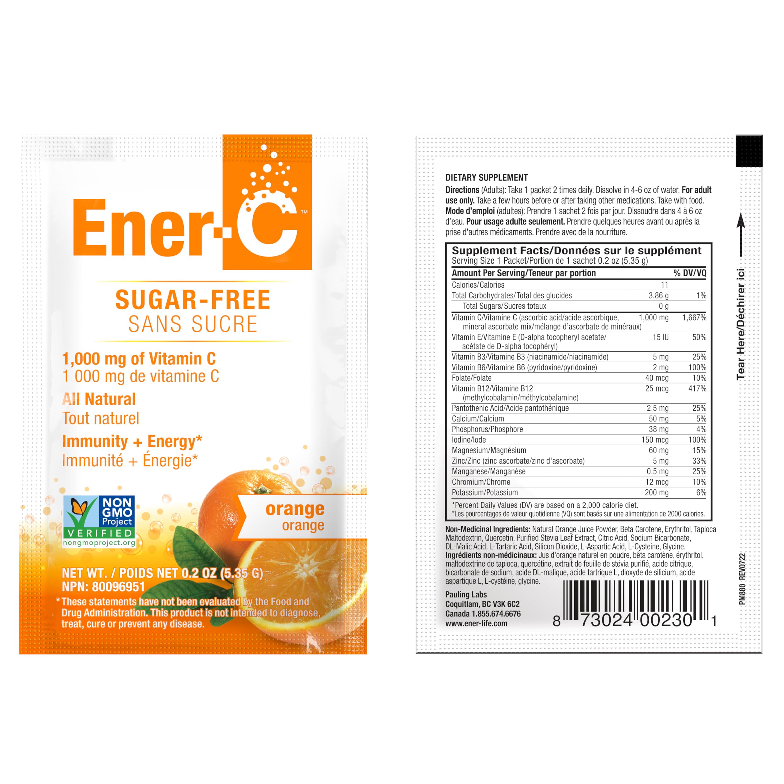 Ener-C vegano y libre de gluten para estilos de vida diversos.