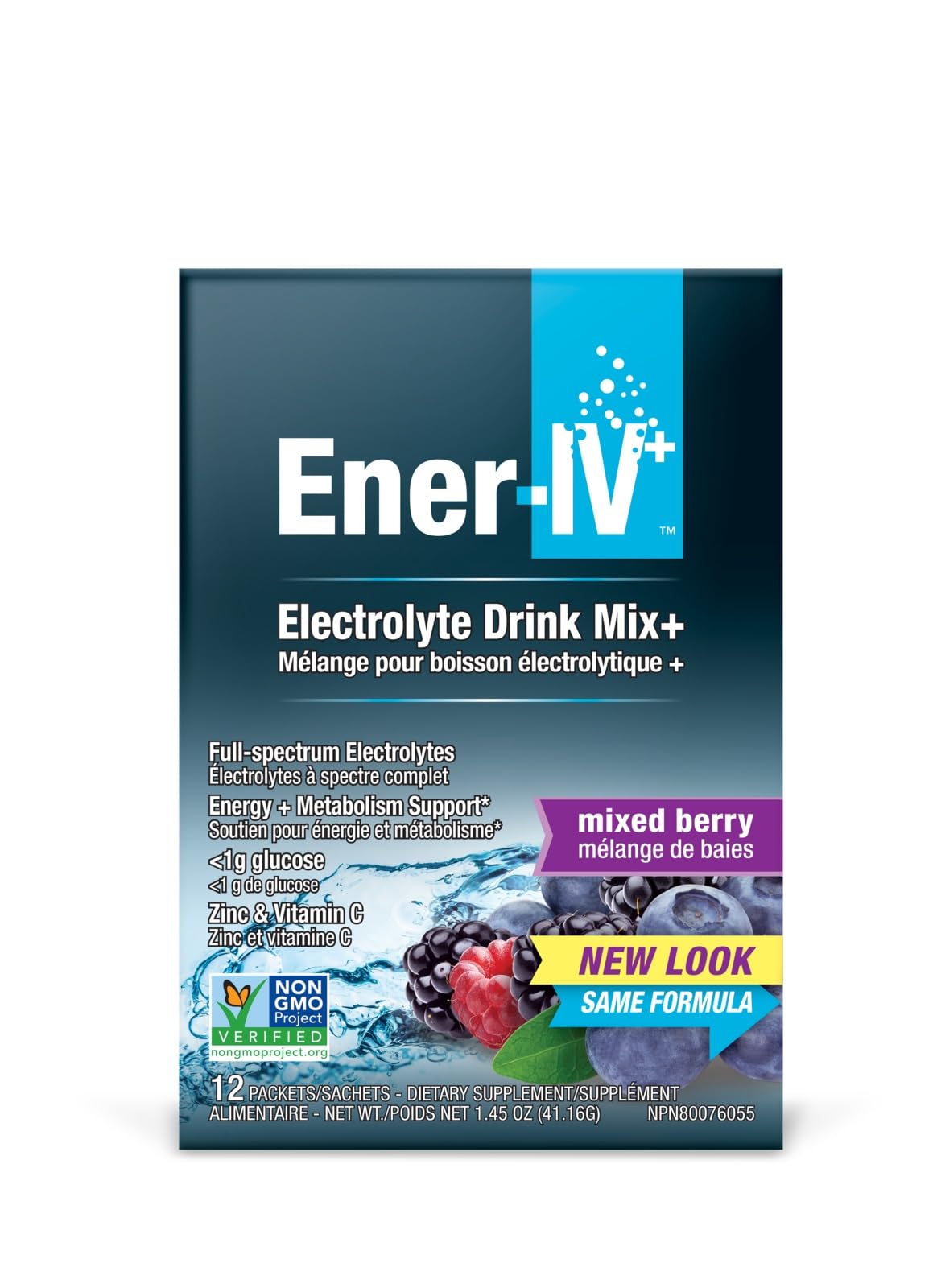 Ener-Life EnerIV sabor Mixed Berry para energía y recuperación