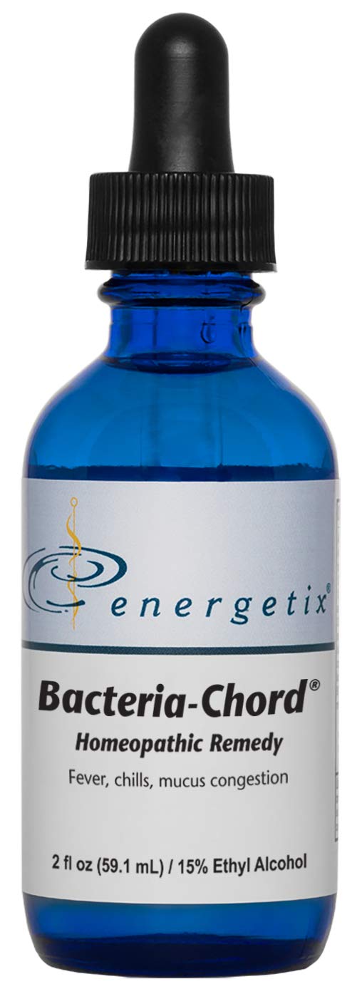 Energetix Bacteria-Chord, botella derramando, muestra el uso diario para tu rutina de bienestar.
