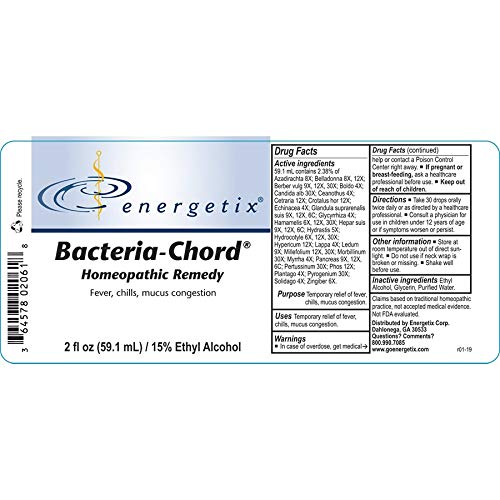 Energetix Bacteria-Chord, paquete de presentación, listo para incorporar en tu cuidado diario.