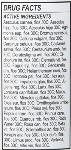 Empaque de Energetix Campos de Flores que muestra 38 esencias florales