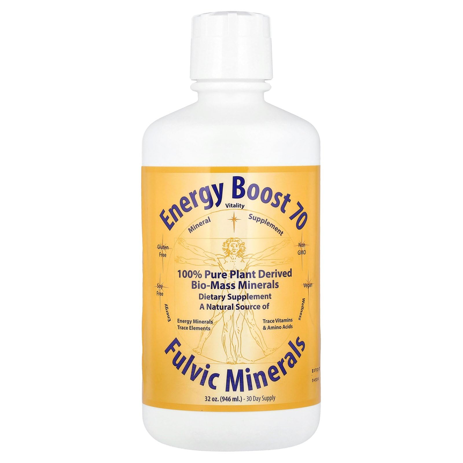 Energy Boost 70, botella frontal, minerales biodisponibles para vitalidad diaria.