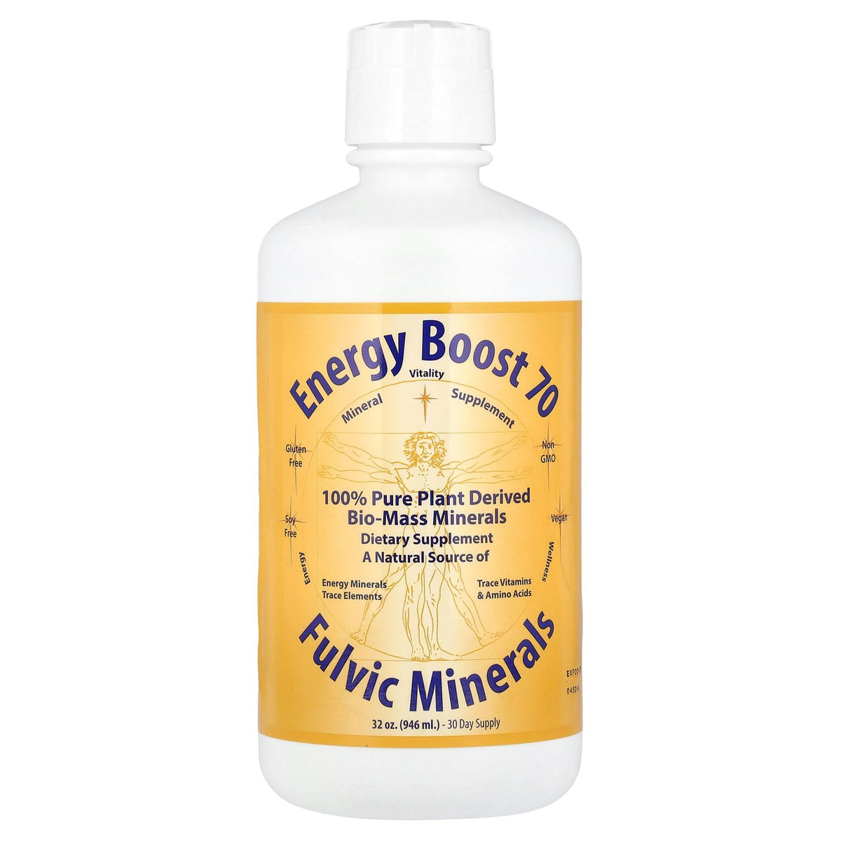Energy Boost 70, botella frontal, minerales biodisponibles para vitalidad diaria.