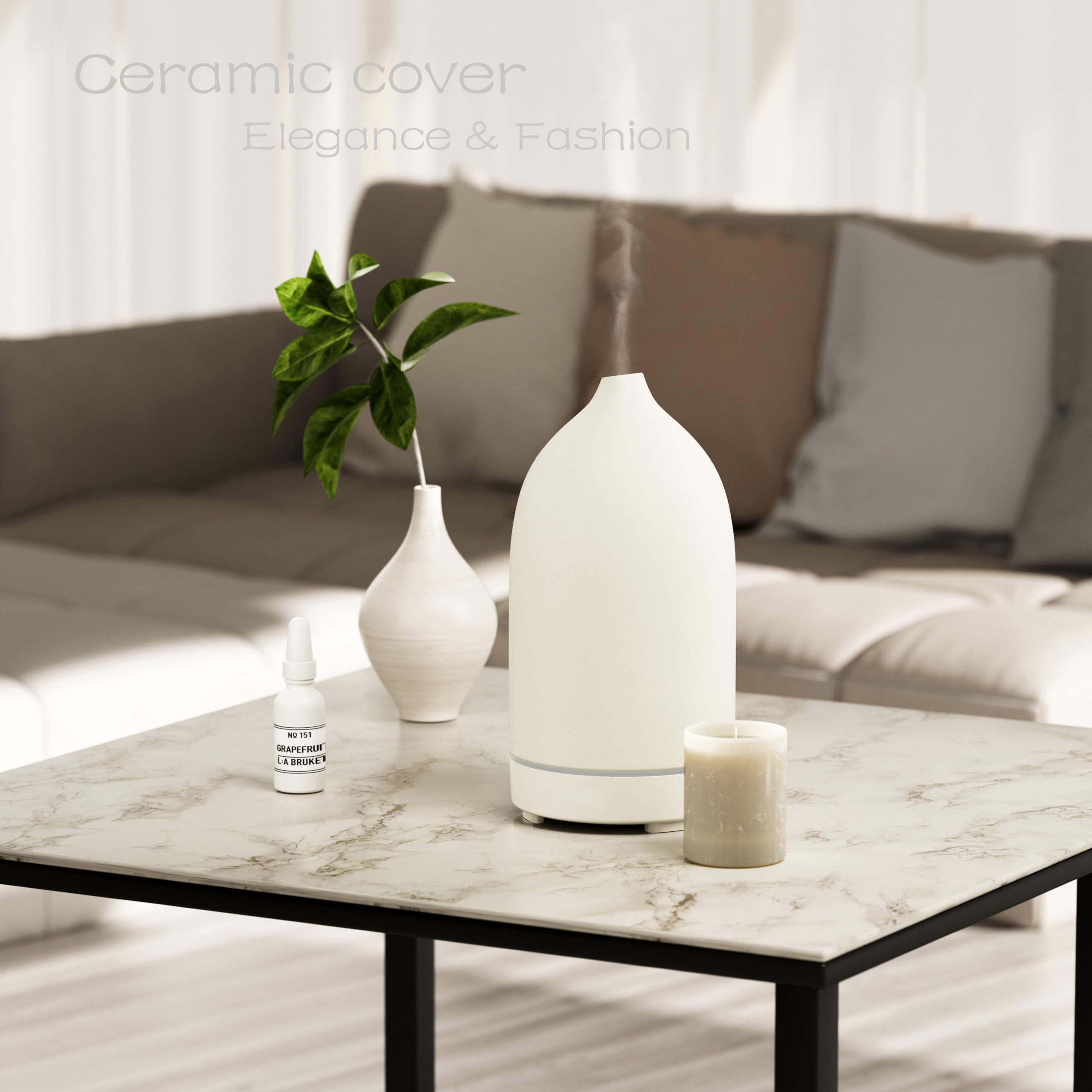 ENILYM difusor cerámico, difusión nano, purifica suavemente el aire con aroma.