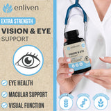 Enliven luteina zeaxantina primer plano cápsulas para claridad visual.