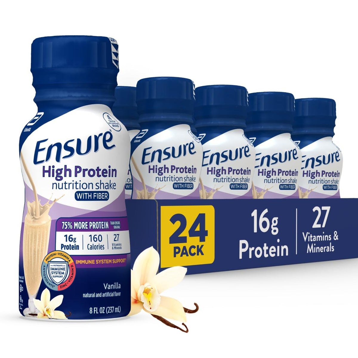 Ensure Alta Proteína Vanilla: botella cremosa para snack proteico durante el día
