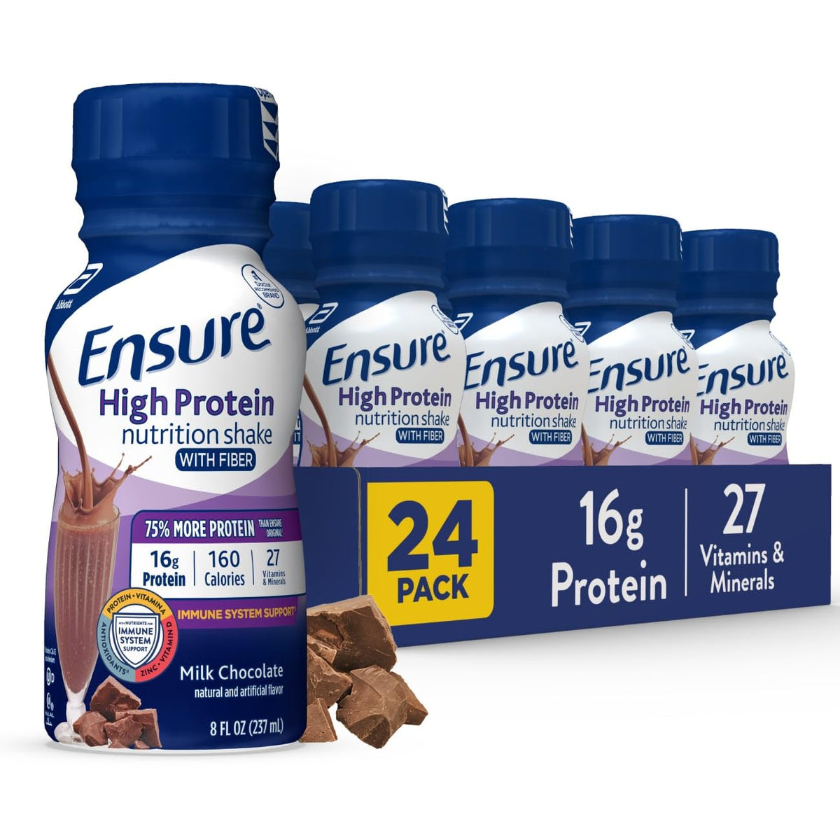 Ensure High Protein bottle with milk chocolate label for on-the-go nutrition.