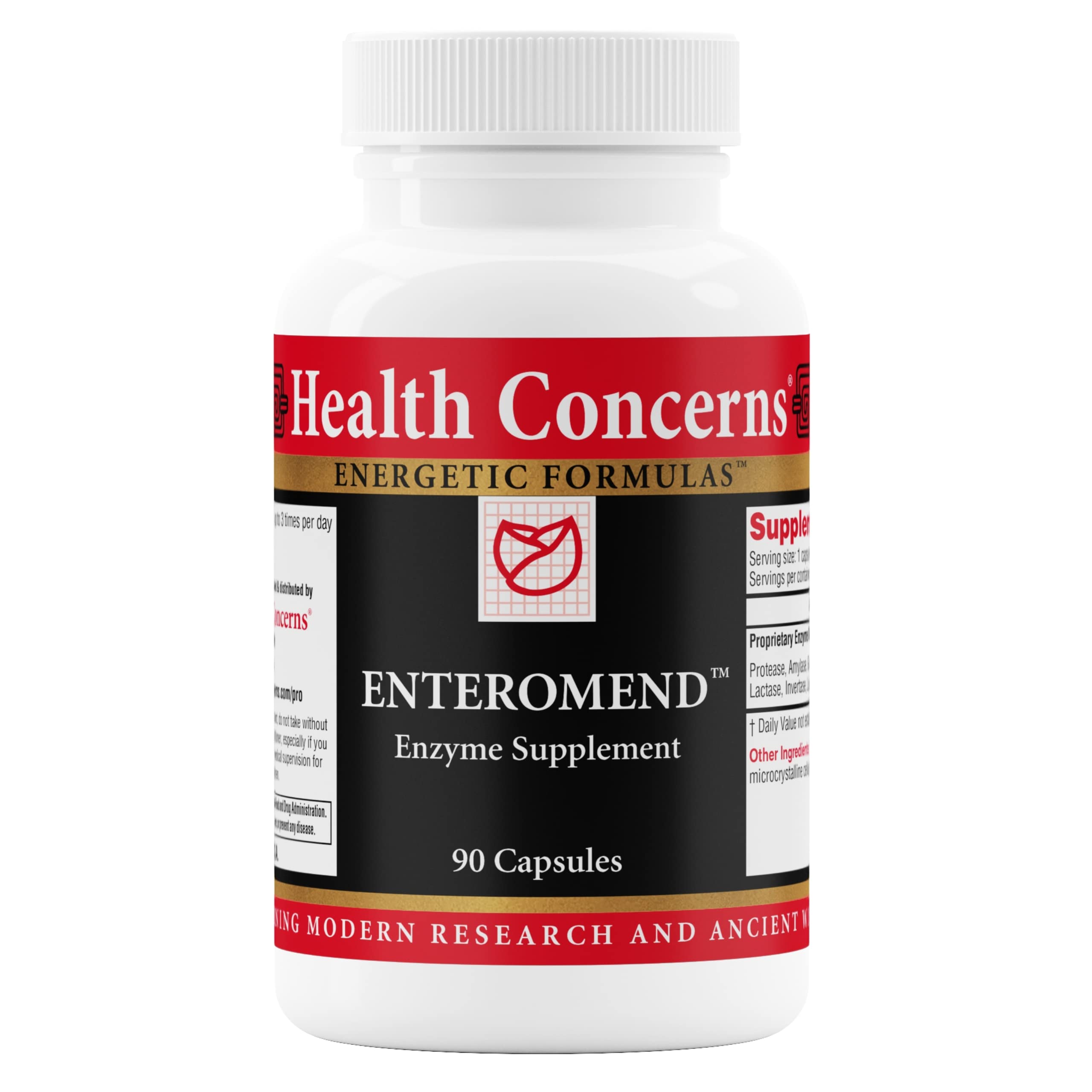 Enteromend: botella de cápsulas para soporte digestivo y bienestar intestinal.