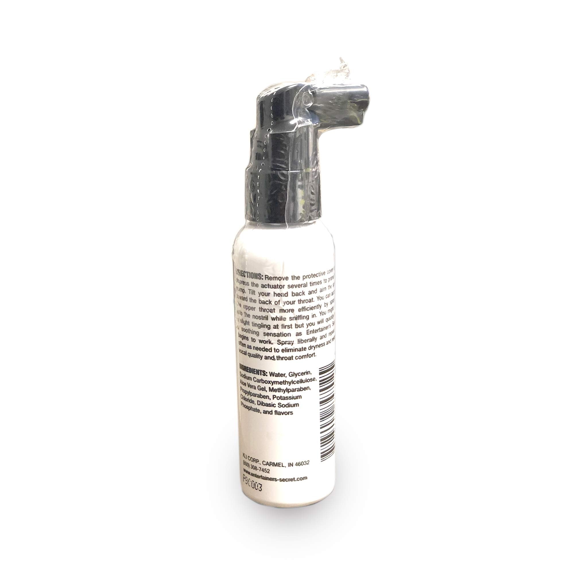 Entertainer's Secret aplicación spray para garganta: uso rápido en ensayos y presentaciones.