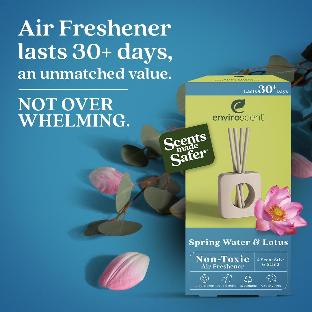 Fragancia Enviroscent que dura más de 30 días en uso normal.