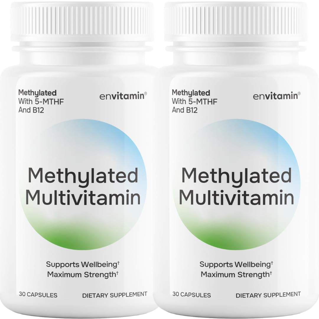Envitamin botella de L-metilfolato para uso diario.