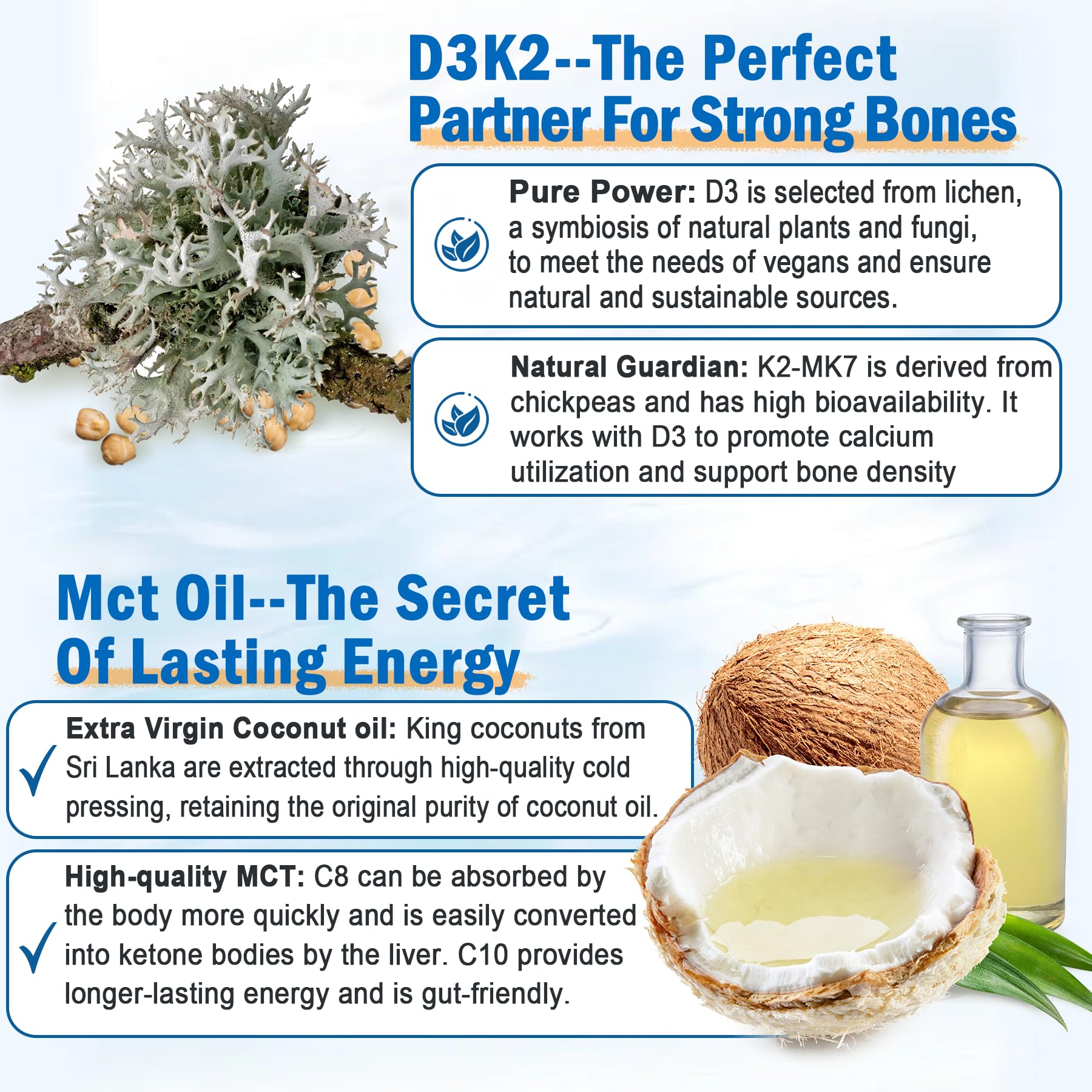 EnvyCure Omega3 con D3 y K2 para apoyo inmunológico diario.