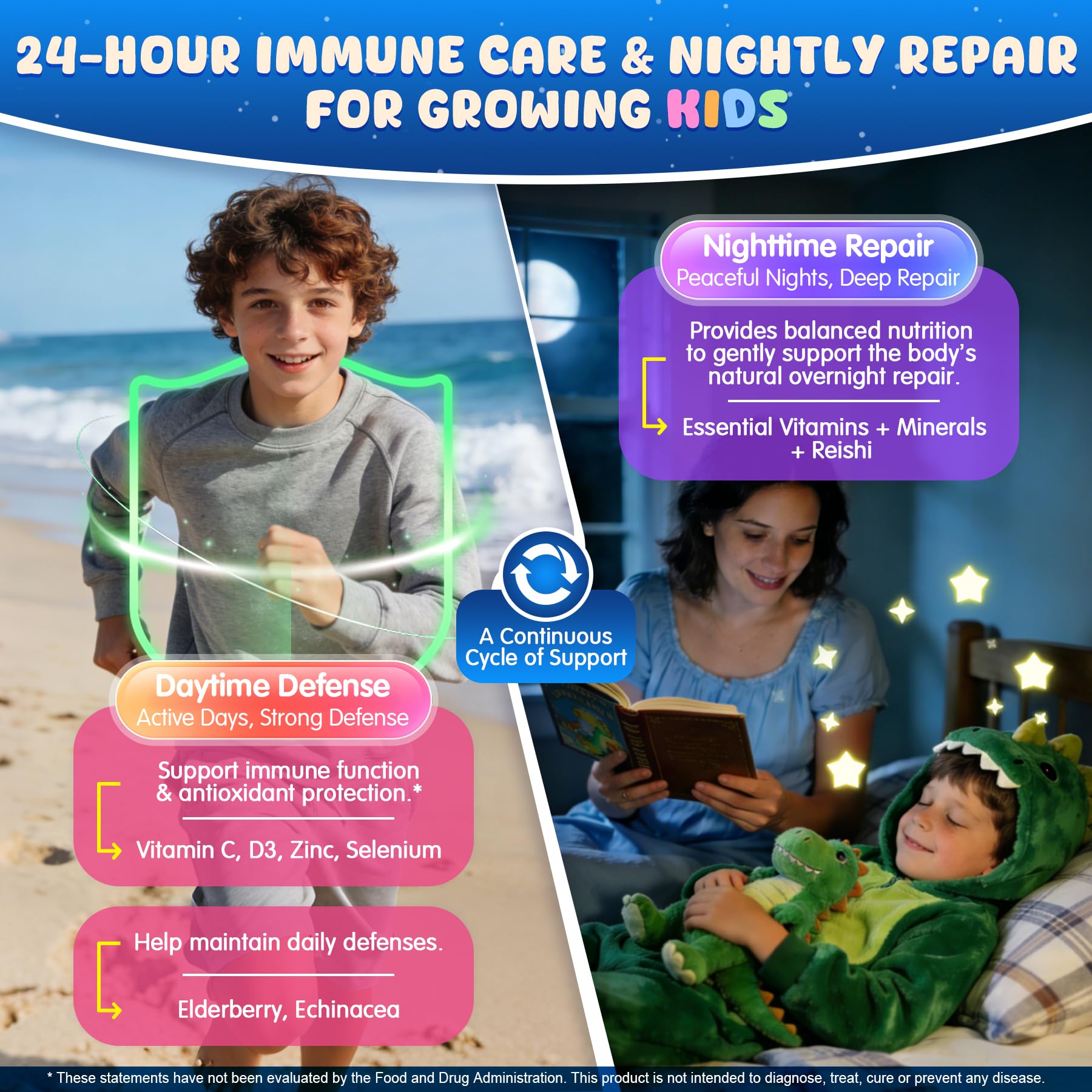 EnvyCure enfoque inmunidad suave durante la noche.