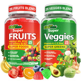 Envycure Super Greens Gummies: botella con gomitas, apoyo nutricional diario.