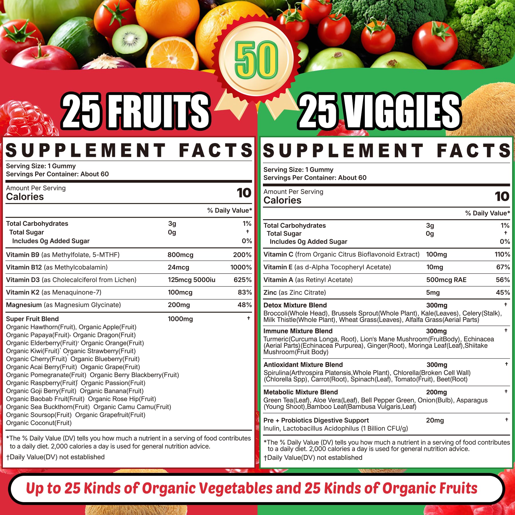 Envycure Super Greens Gummies: gomitas sabor frutos rojos y uva para snack saludable.