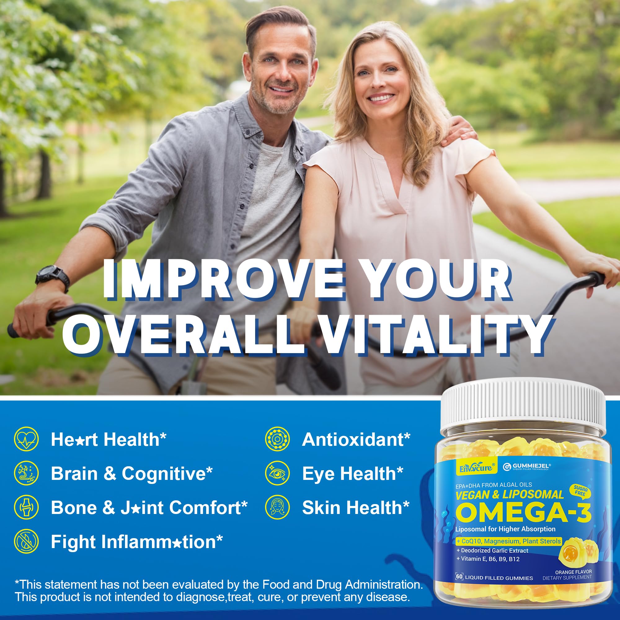 EnvyCure fórmula liposomal omega-3 sin olor a pescado.