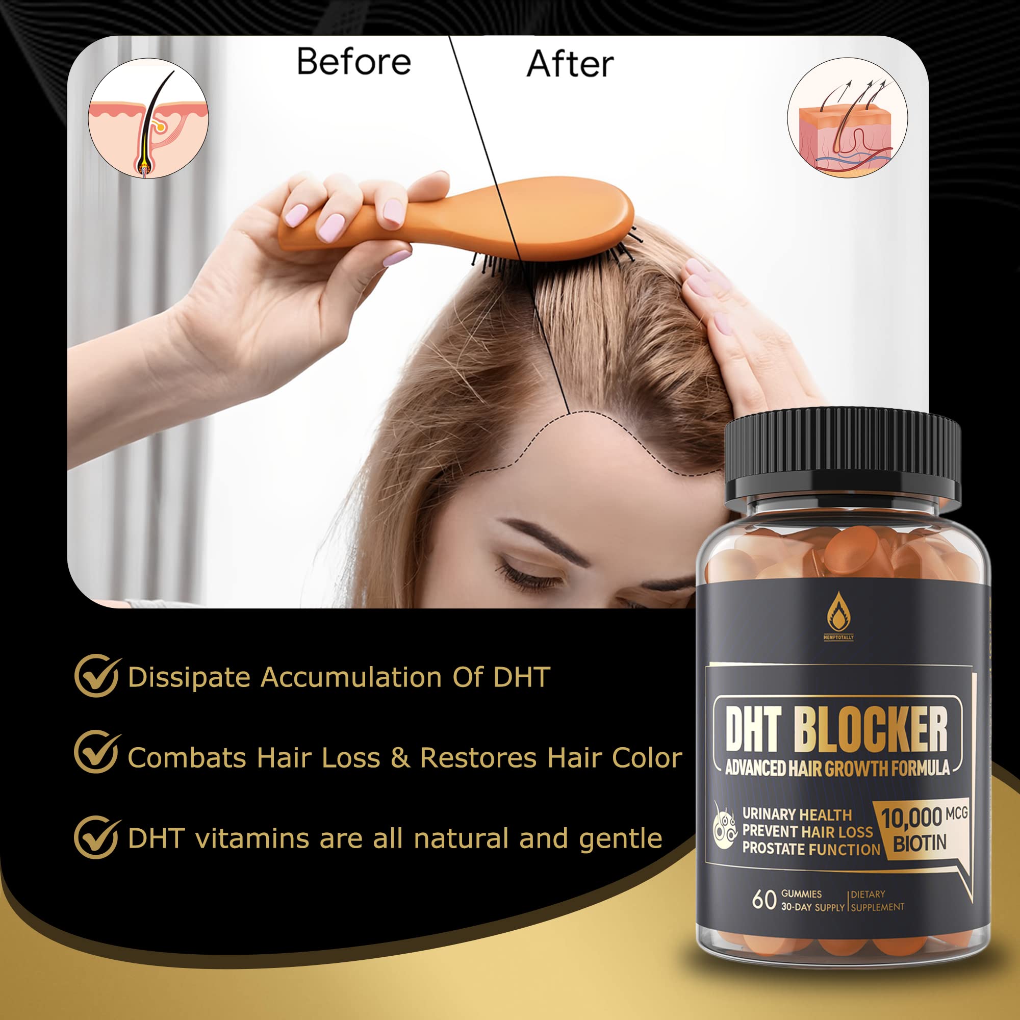 Uso diario recomendado para cabello más fuerte con EnvyDeal Gummies.