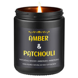 Enwhisco vela ambar patchouli tarro negro detalles dorados para estudio