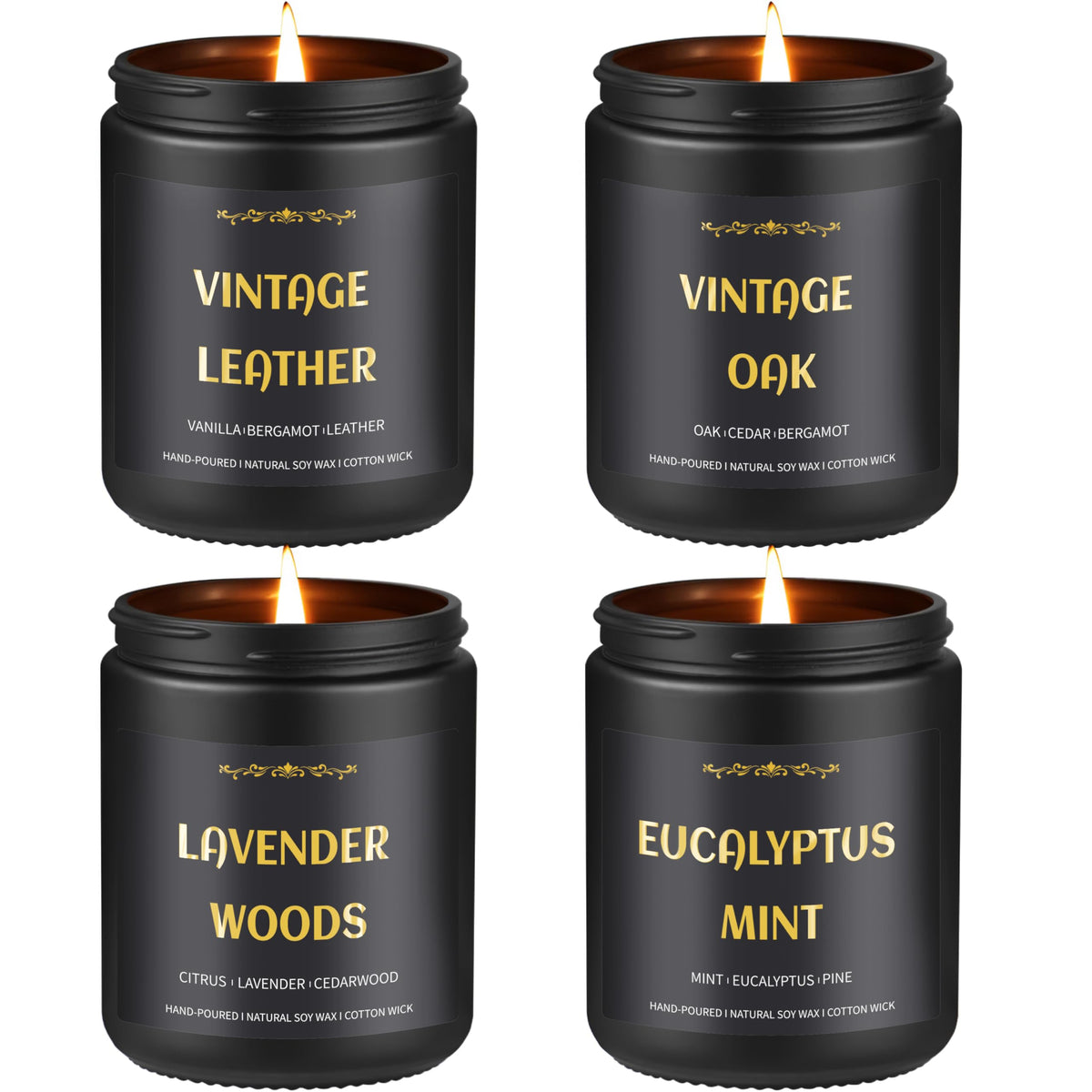 Vela Enwhisco para hombre cuero vintage, ideal para despacho con aroma sobrio.