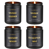 Vela Enwhisco para hombre cuero vintage, ideal para despacho con aroma sobrio.