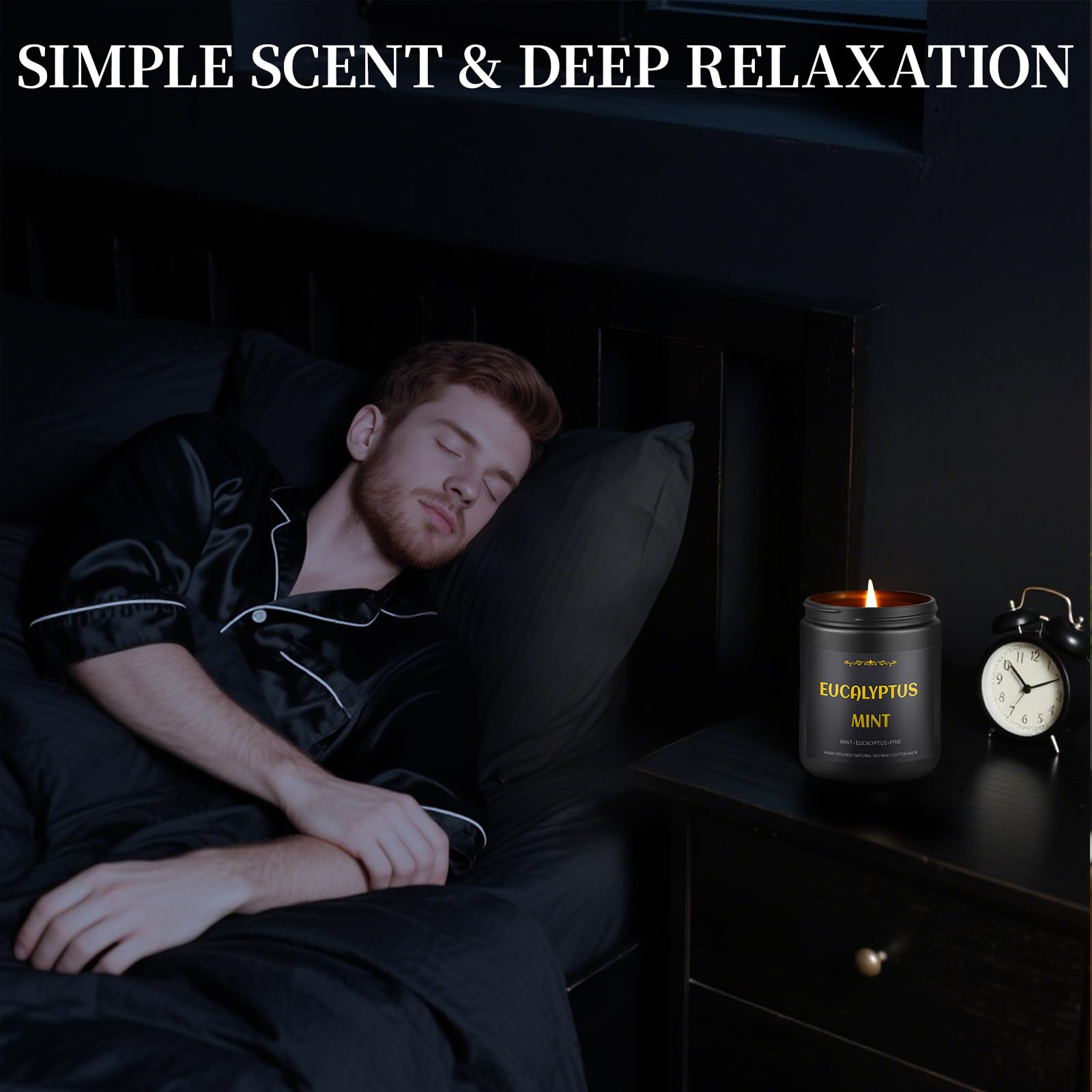 Vela Enwhisco para hombre lavanda madera, perfume relajante para dormitorio.