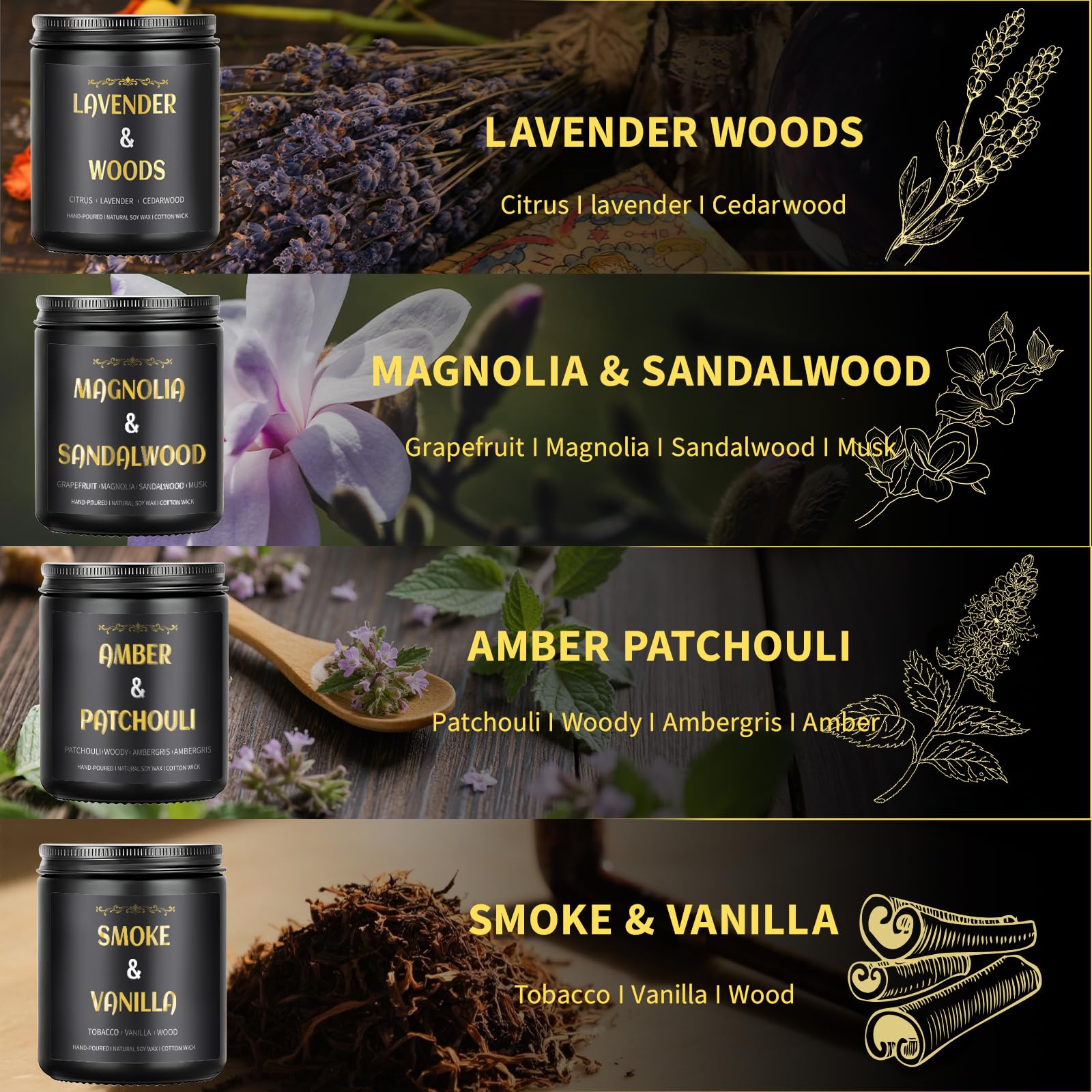 Vela Enwhisco humo-vainilla, toque reconfortante para noches tranquilas.
