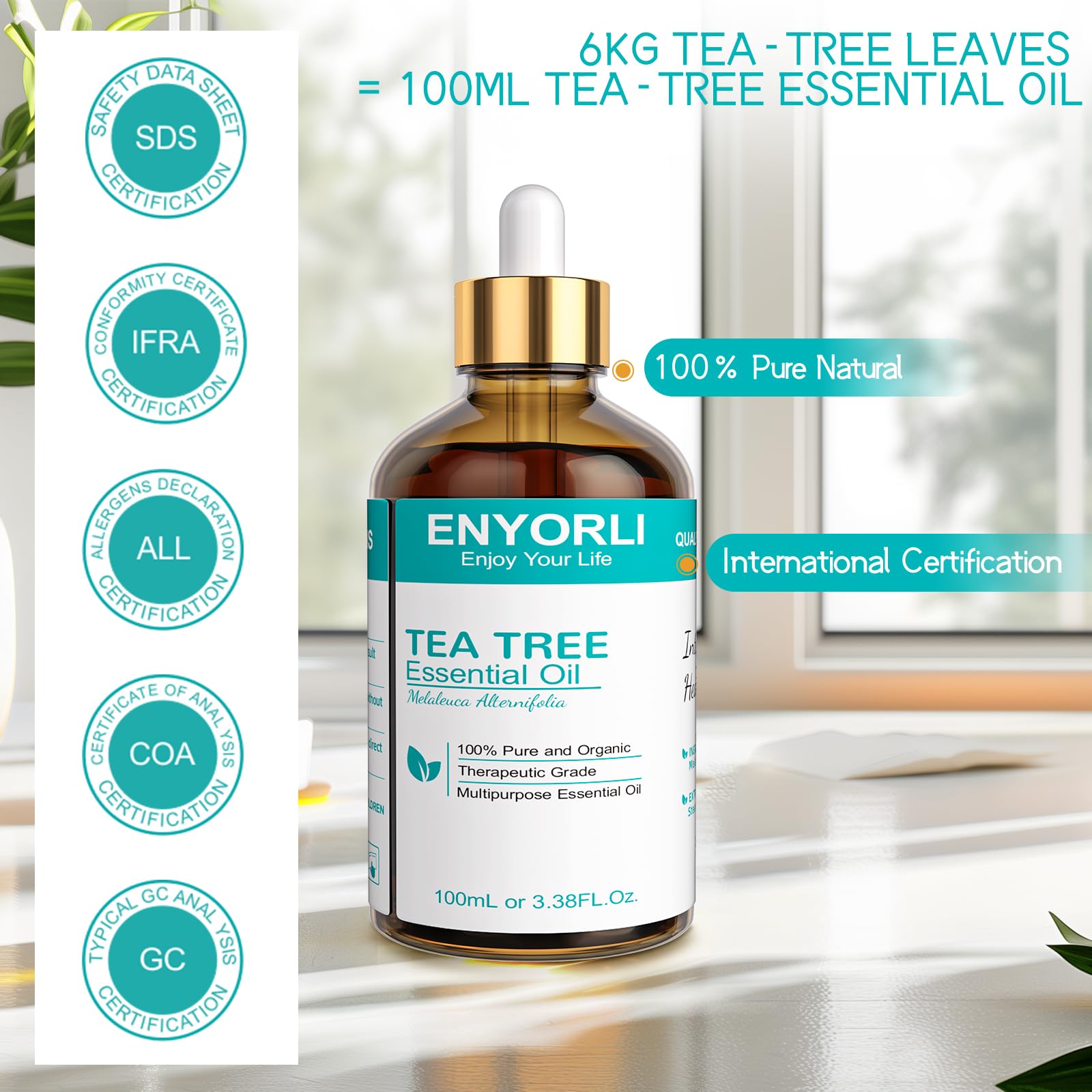 ENYORLI aceite de árbol de té para cabello suave y saludable