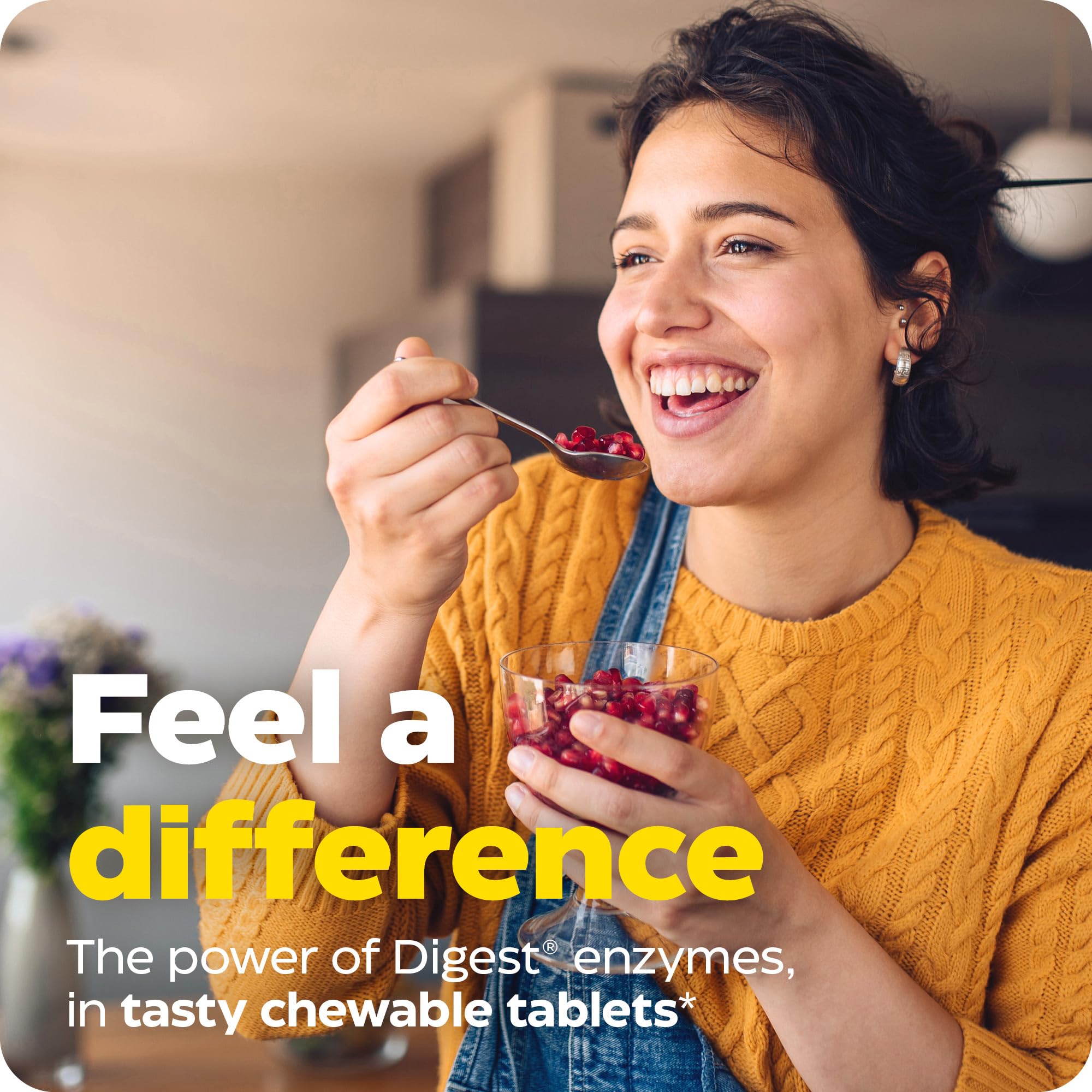 Enzymedica tableta digestivas naranja, opción vegana y sin gluten para digestión diaria.