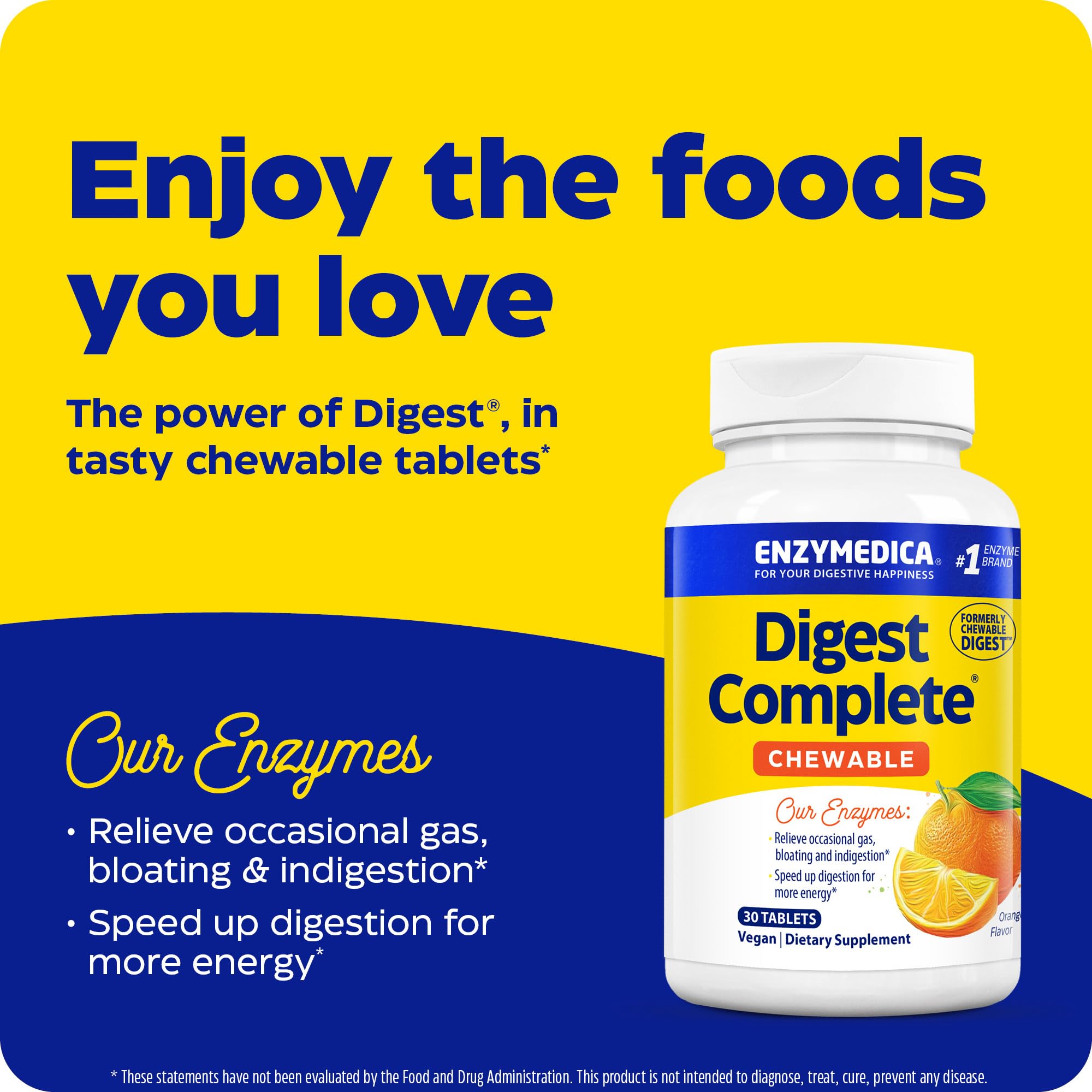Enzymedica fórmula Thera-blend de enzimas digestivas en cada tableta.