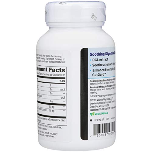 Enzymatic Therapy DGL sin fructosa, extracto DGL para apoyo suave.