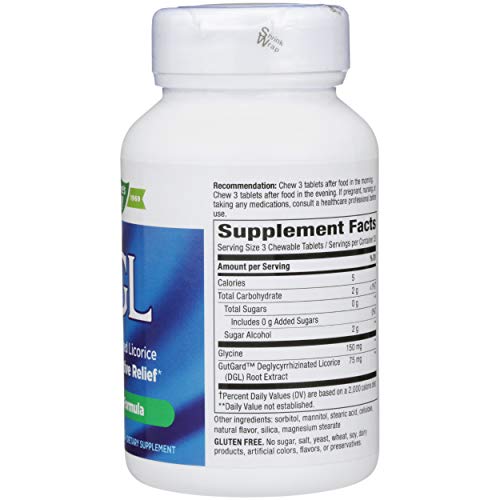 Enzymatic Therapy DGL sin fructosa, presentacion de 100 tabletas.