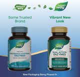 Enzymatic Therapy Mega-Zyme, caja de presentación, fácil almacenamiento y dosificación conveniente.