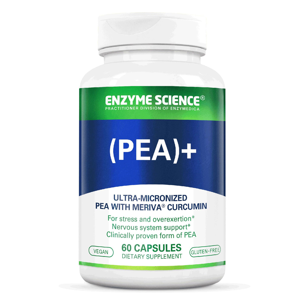 Enzyme Science PEA+ cápsulas en botella para apoyo al bienestar diario