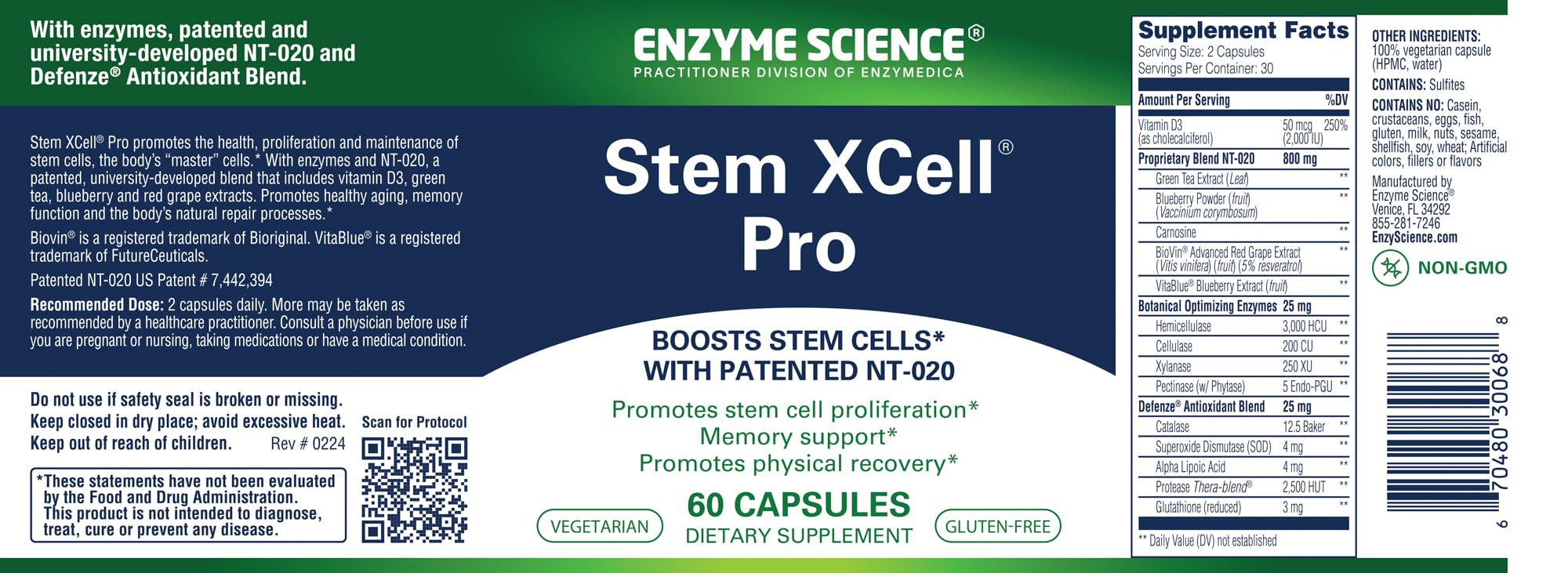 Enzyme Science Stem XCell Pro, envase: formato cómodo para uso constante.