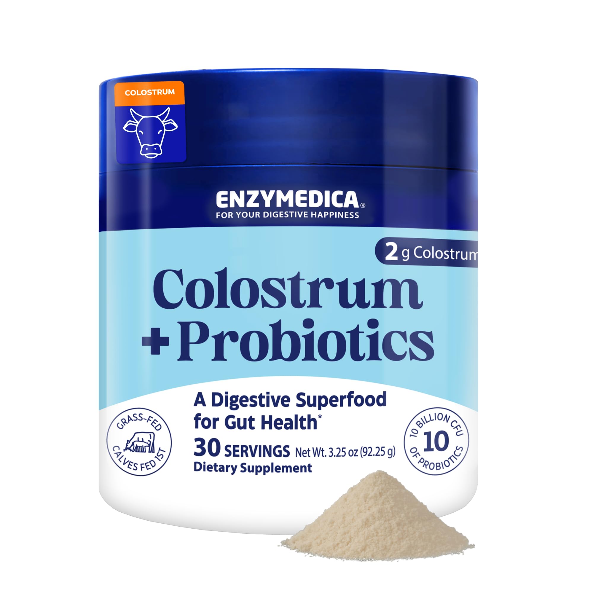 Enzymedica colostrum-probioticos frasco 2 g para apoyo digestivo suave.