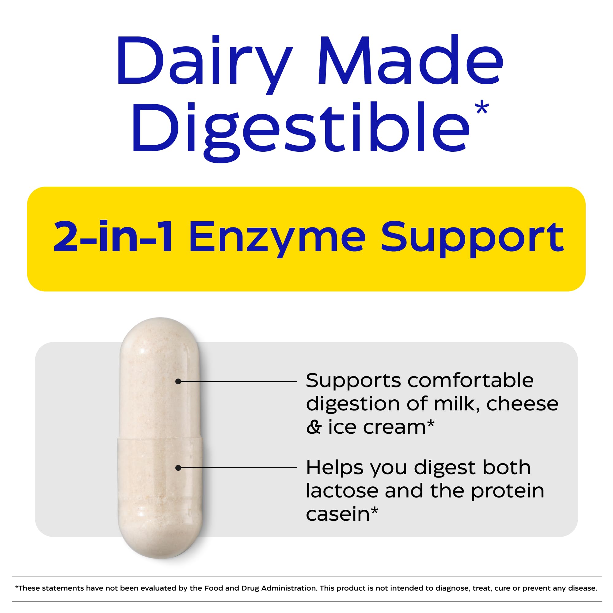 Enzymedica DairyAssist: cápsulas que descomponen lactosa y proteína láctea.
