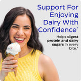 Enzymedica DairyAssist: etiqueta que destaca ingredientes y beneficios digestivos.
