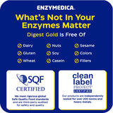 Enzymedica Digest Gold ATPro: cápsulas listas para uso diario tras comidas.