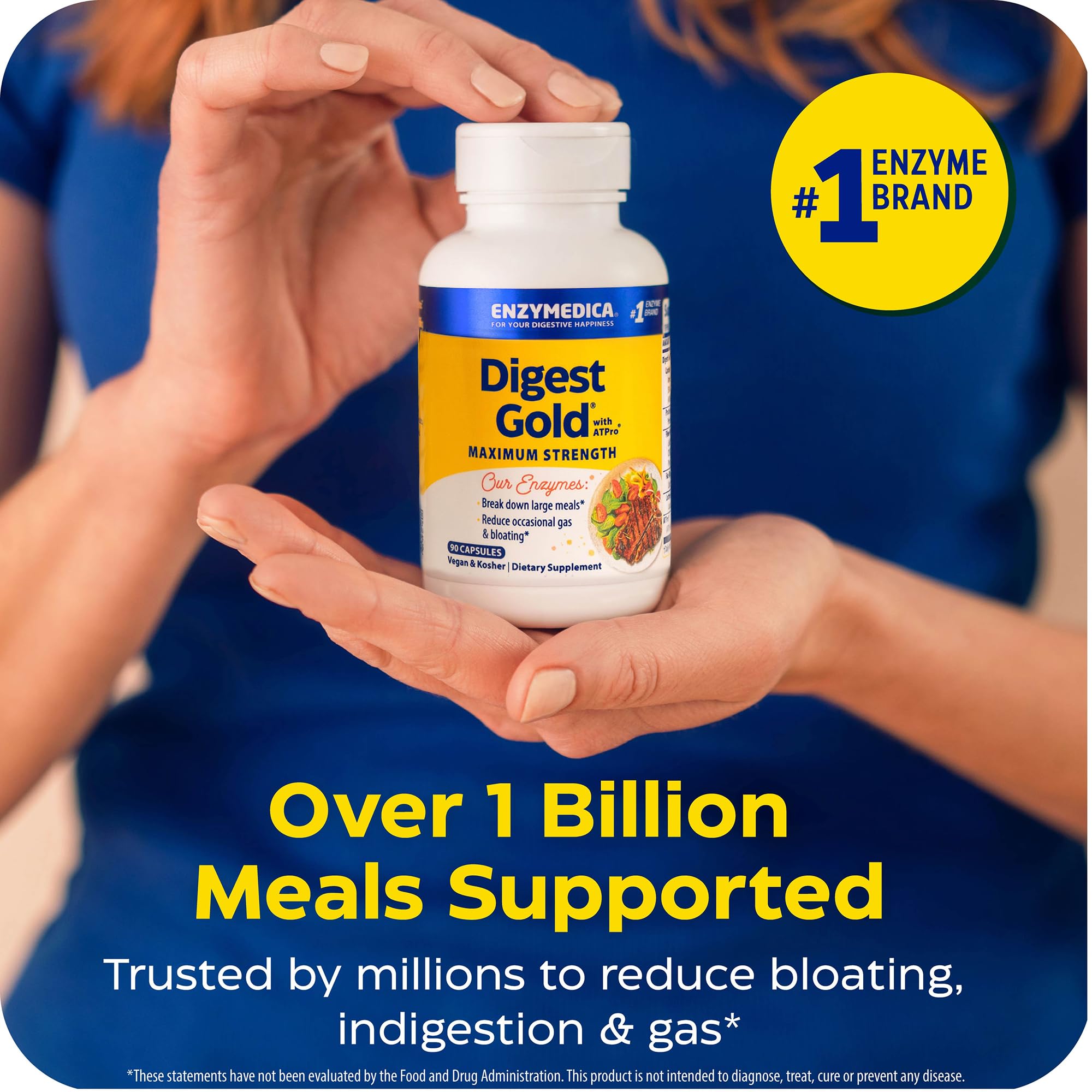 Enzymedica Digest Gold ATPro fórmula sin gluten ni alérgenos comunes.