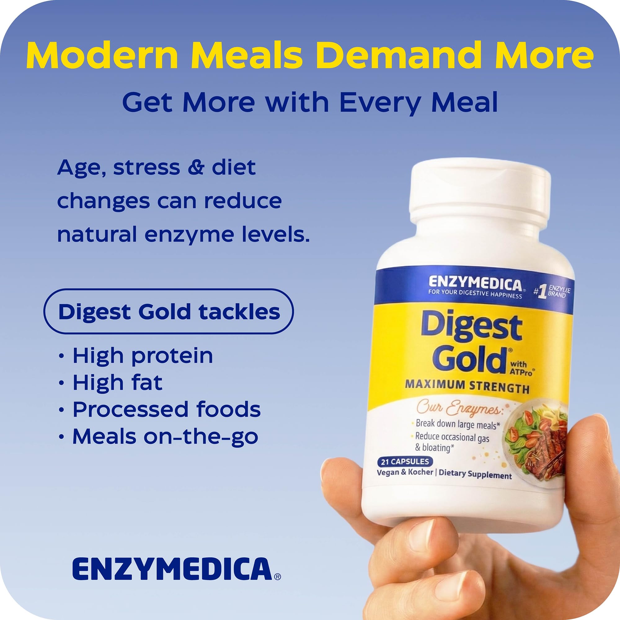 Digest Gold de Enzymedica en caja principal para uso diario.