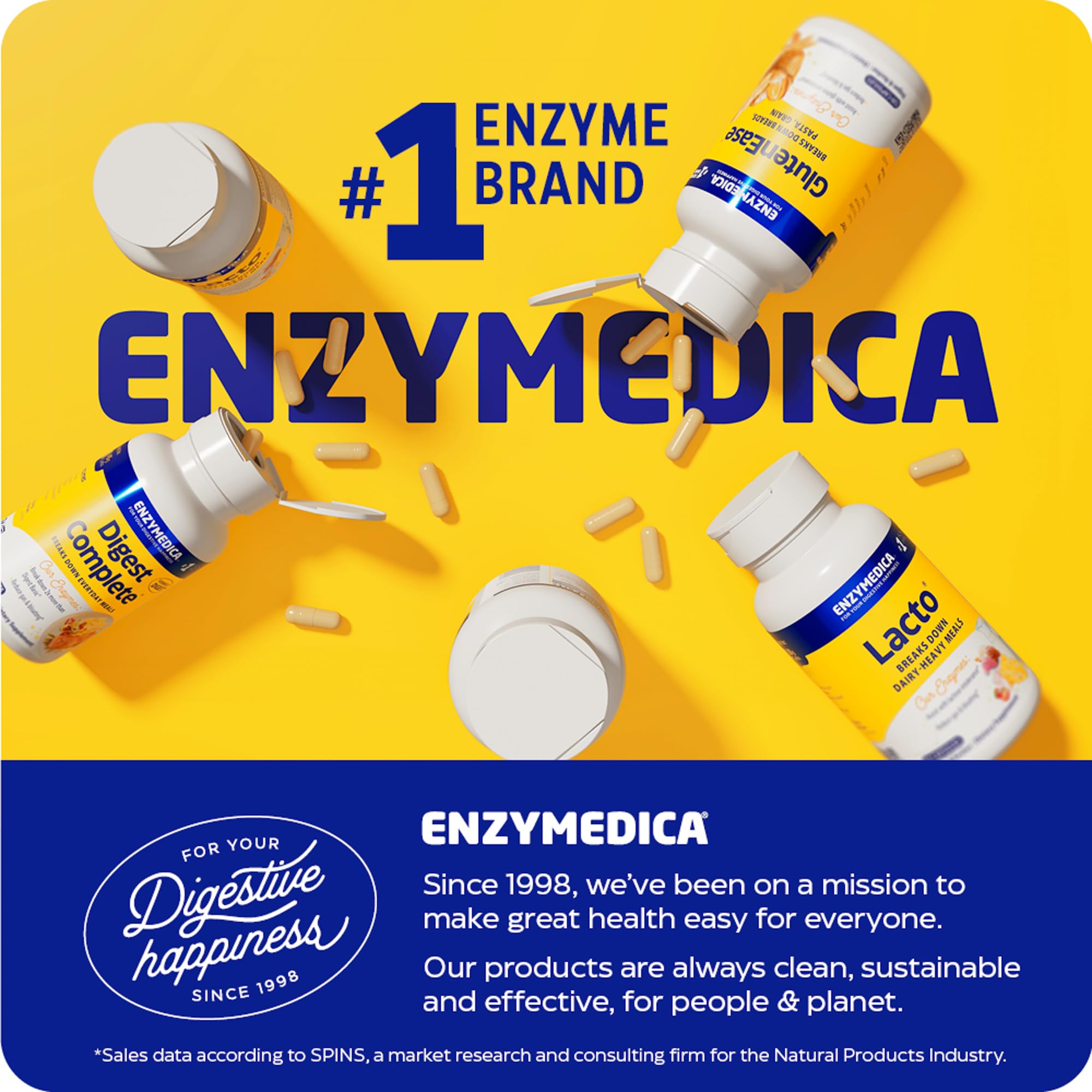 Cápsulas compactas de GlutenEase para tomar con comidas
