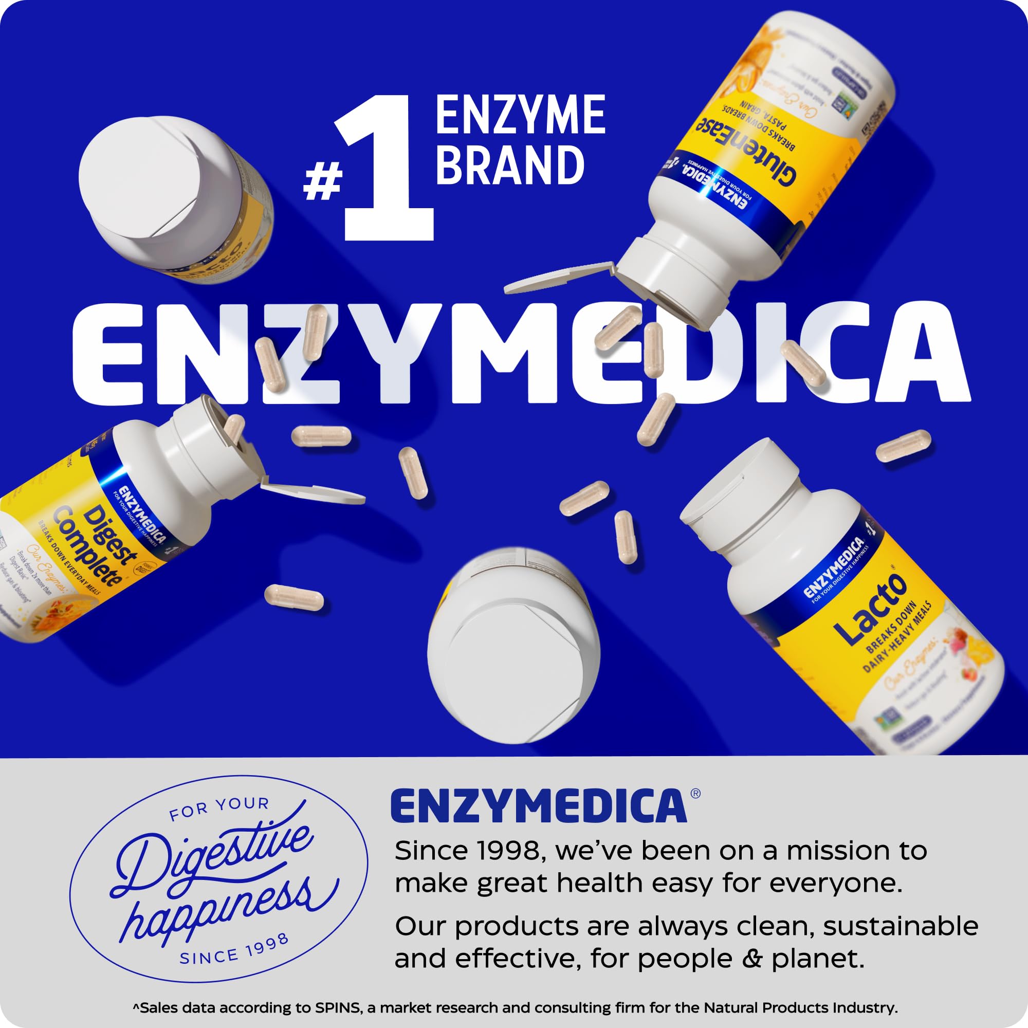 Enzymedica GlutenEase tabla nutricional, guía rápida de alérgenos