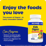 Enzymedica Kids Digest etiqueta colorida, sabor fruta que encanta a los niños