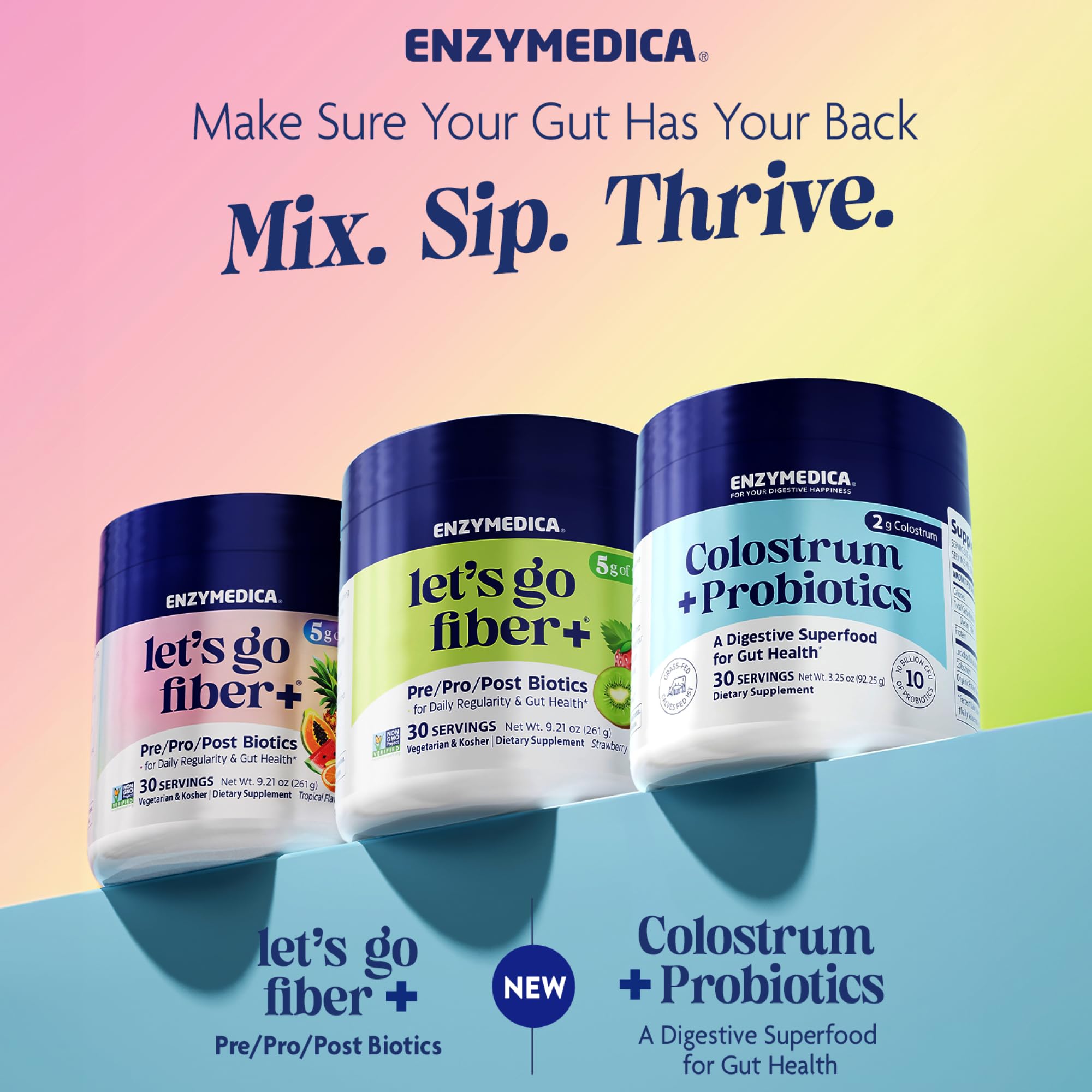 Enzymedica Lets Go Fiber, paquete compacto para viajar.