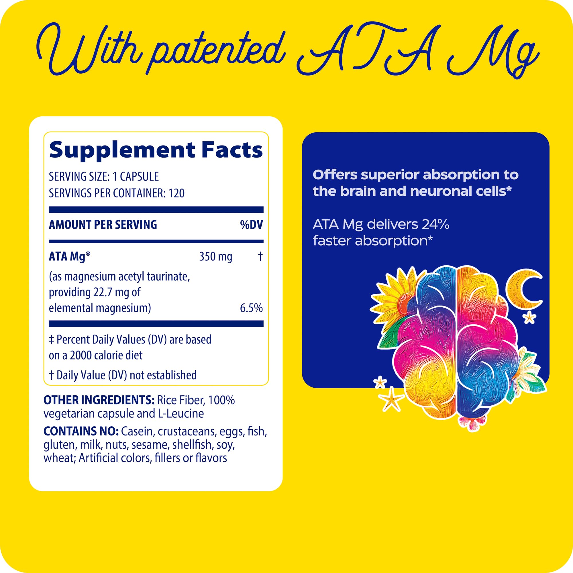 Vista cercana de cápsulas de Enzymedica Magnesium Mind con ATA Mg