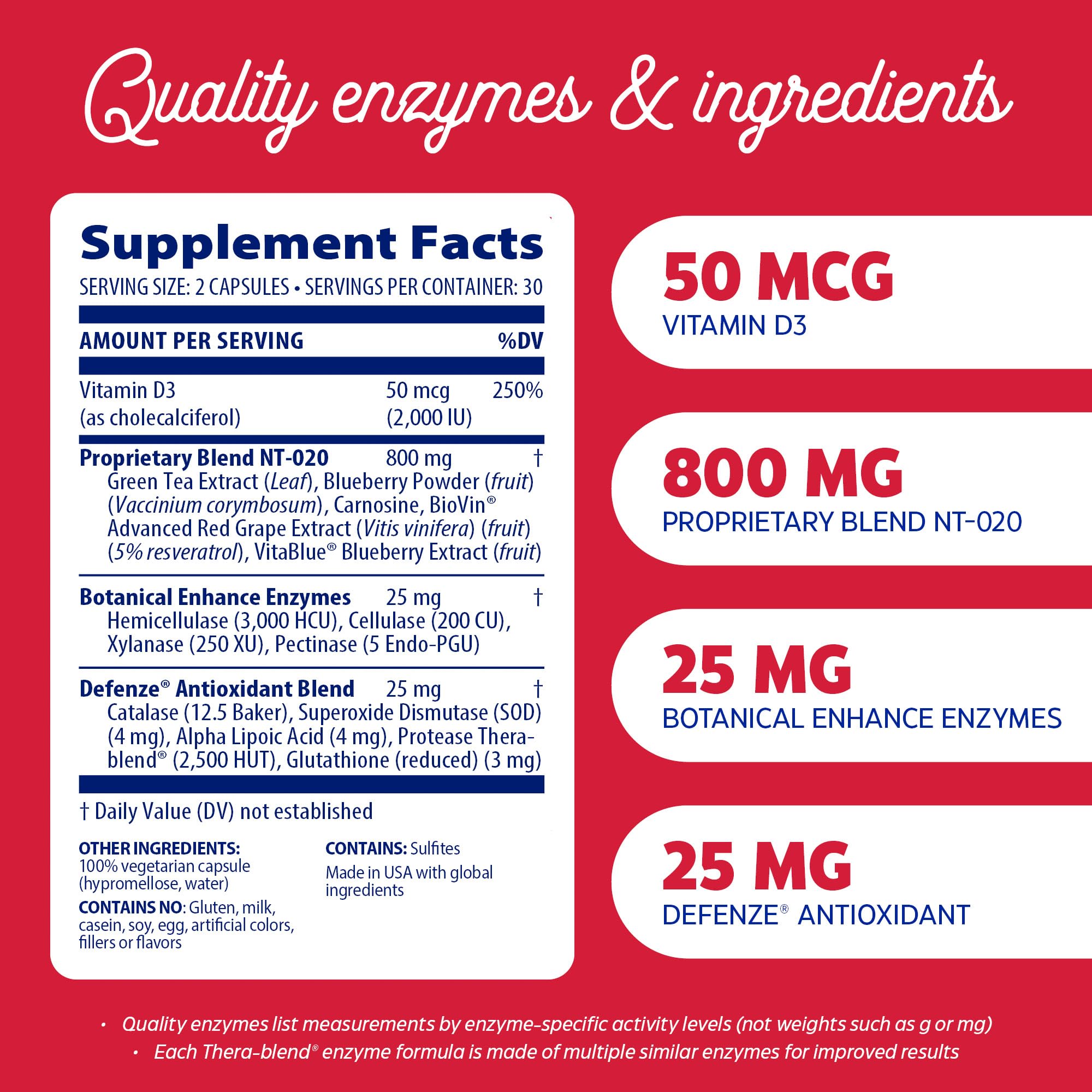 Enzymedica Stem XCell, etiqueta de producto, confianza en pureza y formulación vegetariana.